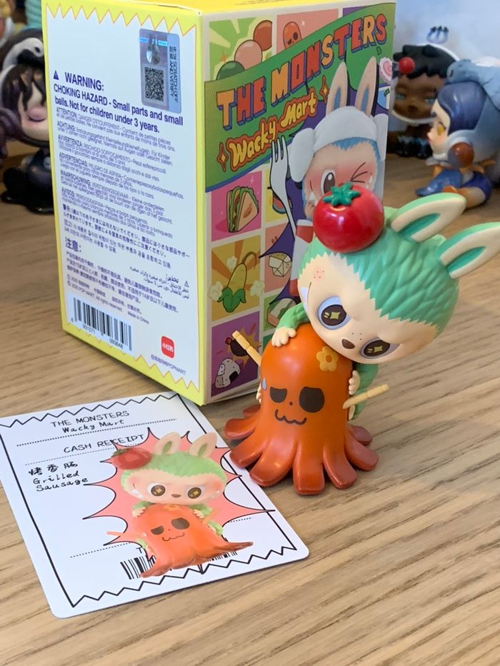 🌭 Pop Mart Labubu – Wacky Mart Series : Grilled Sausage (avec boîte + carte) - photo numéro 5