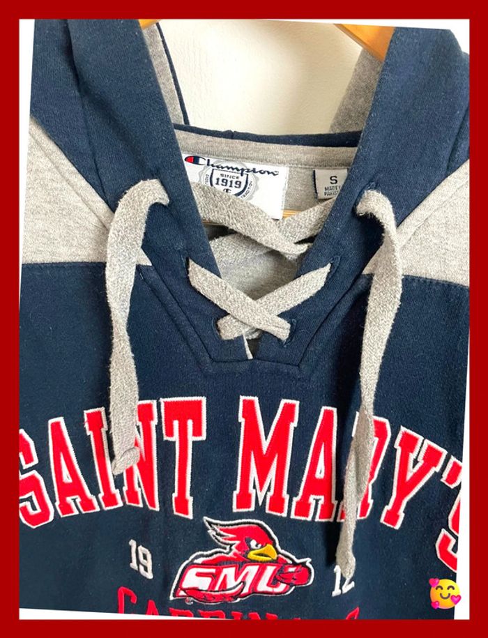 🧥 Sweat Champion Saint Mary’s Cardinals – Taille S – Bleu marine – Broderie – Épais - photo numéro 3