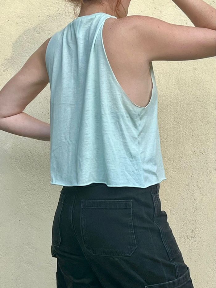 Crop top débardeur vert menthe