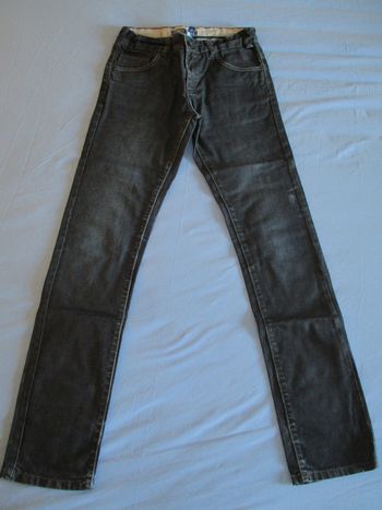 jean enduit gris foncé garçon okaidi slim 14 ans