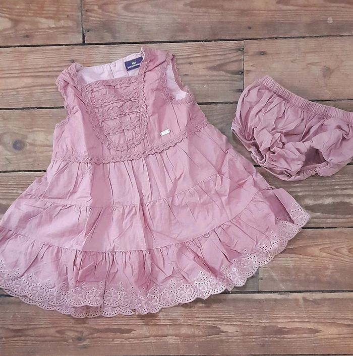 Robe lila avec culotte bloomer sergent major 12 mois ete printemps