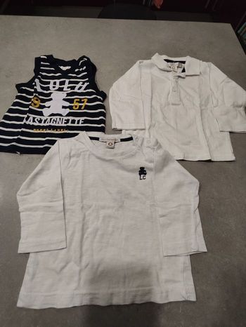 Lot de 3 t-shirts bébé Lulu Castagnette – 12 mois – Très bon état