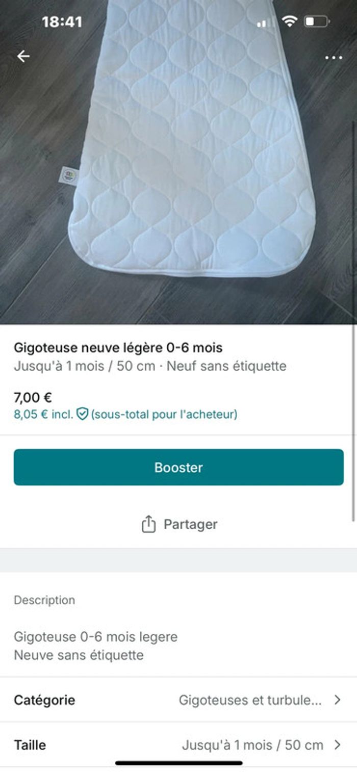 Gigoteuse neuve légère 0-6mois - photo numéro 2