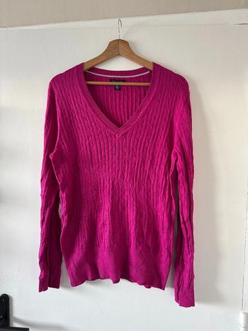 Pull col V femme Tommy Hilfiger fuchsia – Taille XL – Très bon état