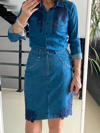 Jupe et chemise assortie jean Charlott’