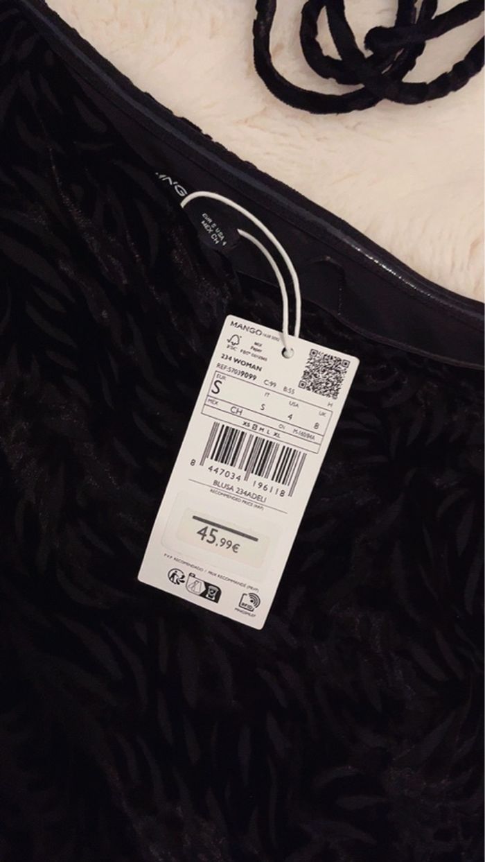 Blouse velours asymétrique