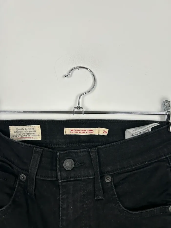 Jean Levi's Premium Femme Noir W26 L30 | Mile High Super Skinny | Taille FR36 | Très Bon État BP245 - photo numéro 3
