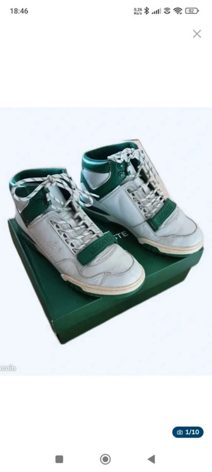 🍒 Baskets Montantes Lacoste Missouri Mid 319 White & Green T42🍒 - photo numéro 6