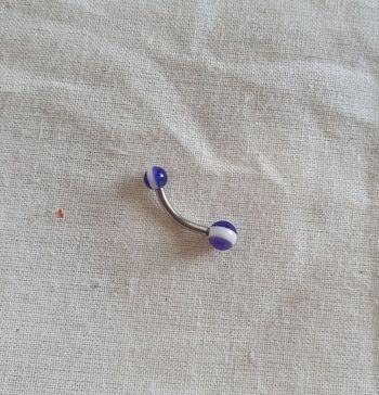 Piercing Nombril neuf bleu et blanc