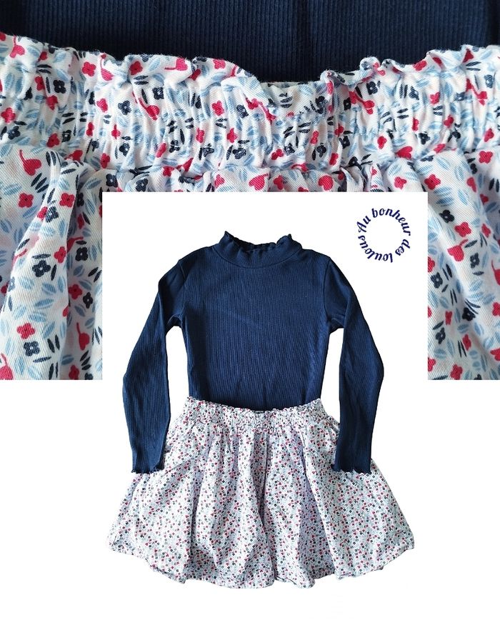 6 ans ensemble teeshirt côtelé Tape à l'oeil et jupe Okaïdi