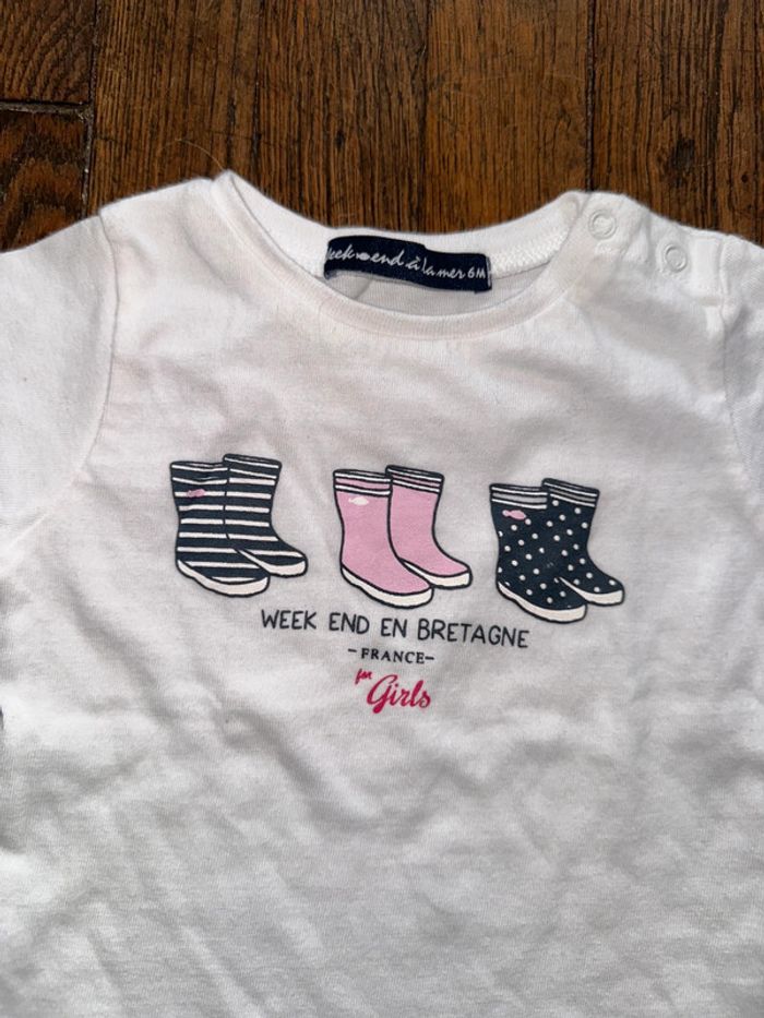 T-shirt week end à la mer 6 mois - photo numéro 2