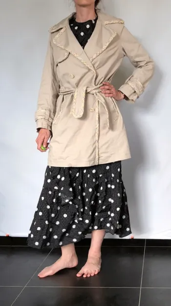 Trench beige avec boutons et ceinture tweed Morgan taille 42 excellent état