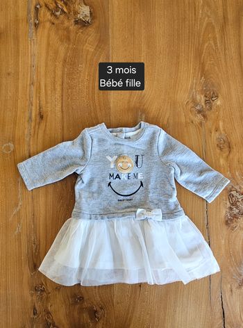 Robe manches longues bébé fille