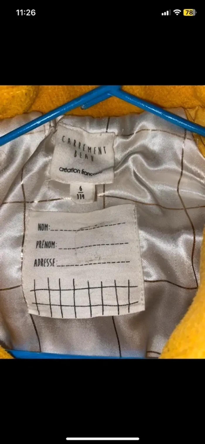 Manteau carrément beau taille 6 ans - photo numéro 4