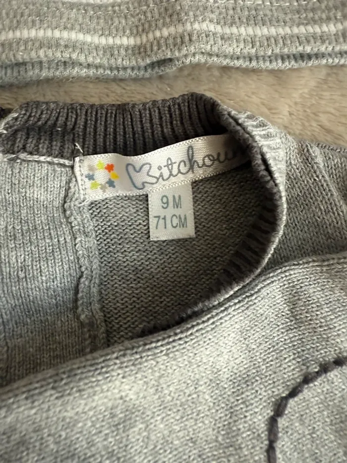 Lot de 2 pulls léger bébé – 9 mois - photo numéro 2