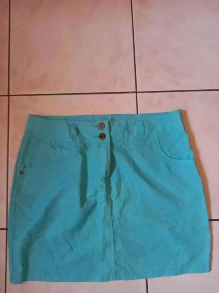 Jupe crayon bleu clair taille M/38 vintage y2k - photo numéro 4