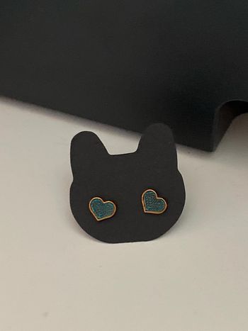 Boucles d’oreille fantaisie cœur chat papillon