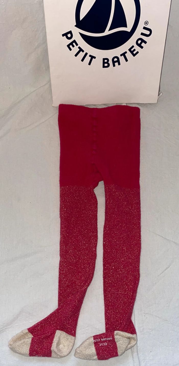 collants Petit Bateau roses paillettés  taille 21-22