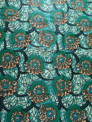 Coupon tissu wax couleur menthe 