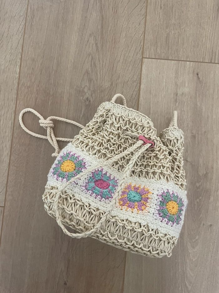 Sac imitation raphia enfant réglable neuf