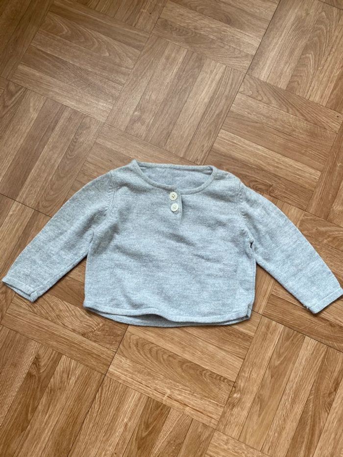 Sweat pull gris 100% Amour taille 12 mois vintage