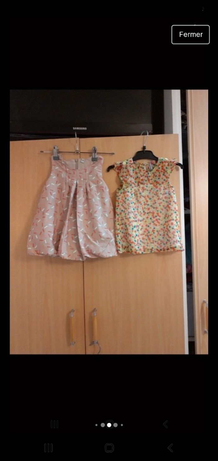 Lot de 5 jolies robes d'été bébé fille 12 mous 5 modeles - photo numéro 7