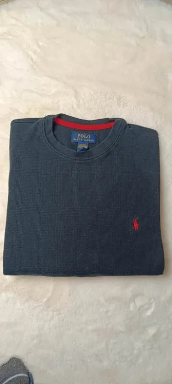 T-shirt manches longues Polo Ralph Lauren noir logo rouge taille S