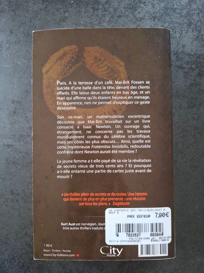 Thriller de Kurt Aust La Confrérie des Invisibles en bon état - photo numéro 2