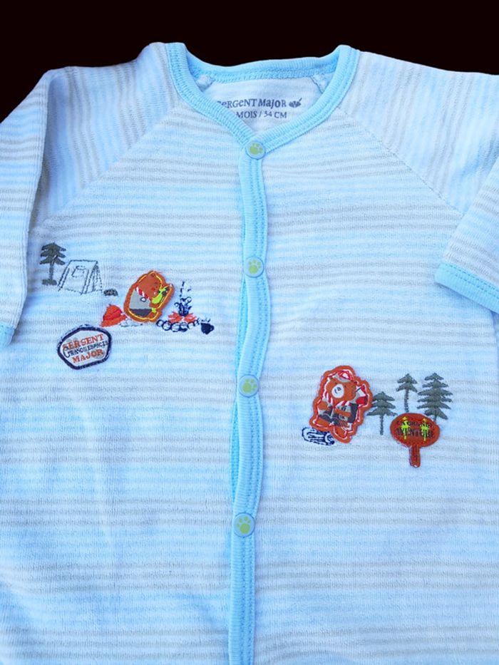 Pyjama velours garçon - T. 1 mois - photo numéro 2