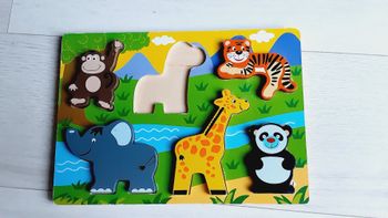 Jeu jouet enfant Puzzle animaux de la jungle à encastrer 29,5 x 21 cm
