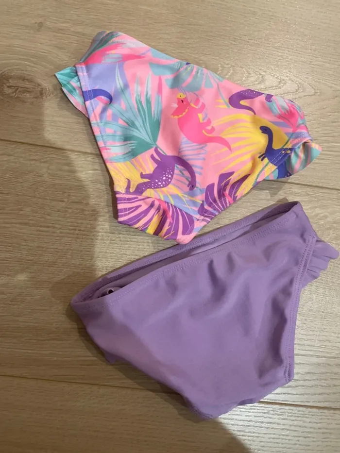 Lot de culottes maillot de bain mauve et dinosaure - photo numéro 2