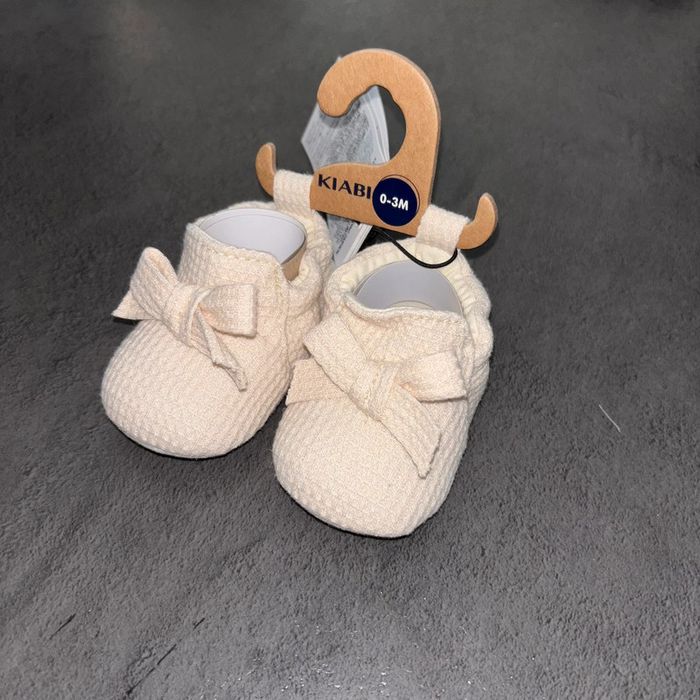 Chaussure beige noeud Kiabi / Naissance/ Neuf avec étiquette - photo numéro 2