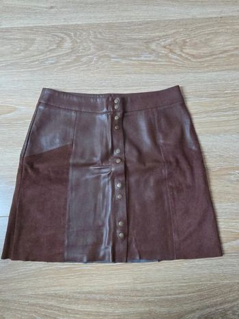 Jupe cuir daim marron Promod