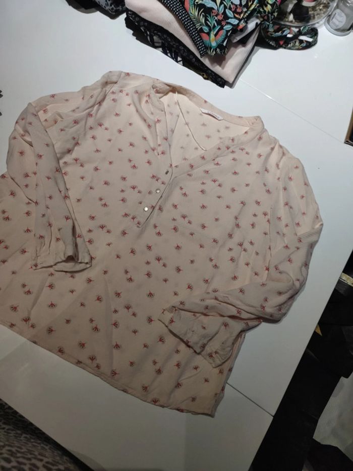 Blouse camaïeu pissenlit rose pale taille L