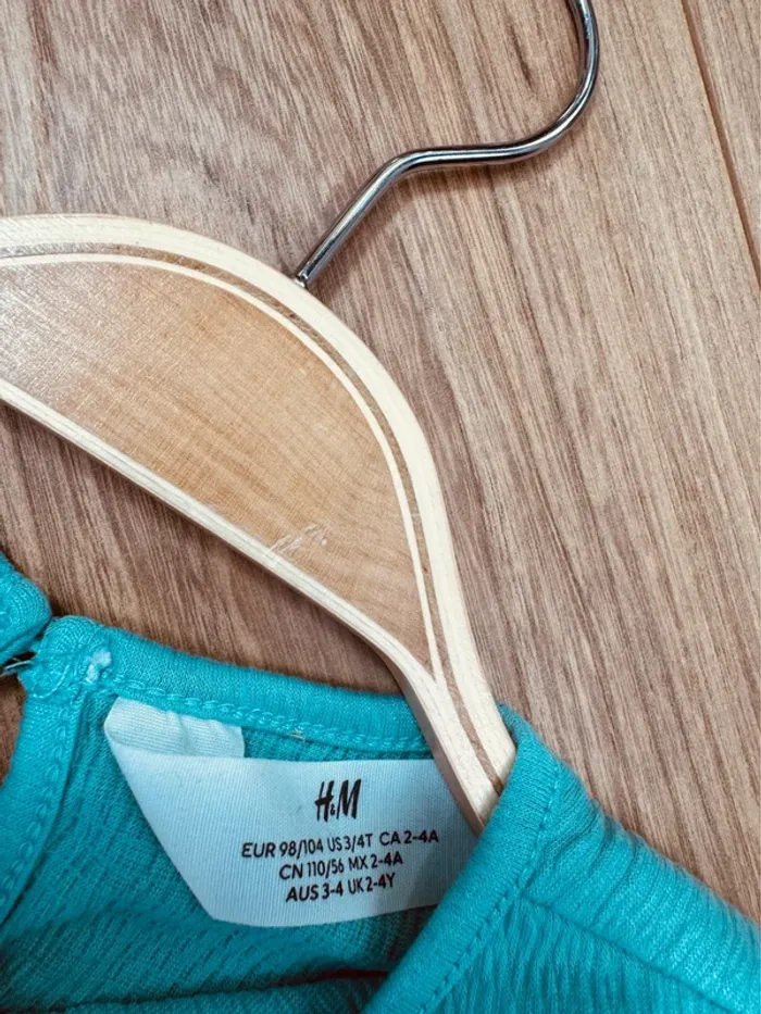 Taille 3-4 ans Robe cérémonie fille H&M bleu turquoise menthe * tulle * 🪻 - photo numéro 4