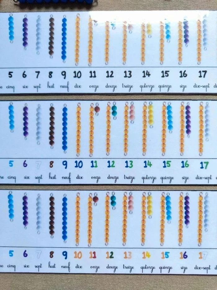 Kit de dénombrement avec perles Montessori - photo numéro 3