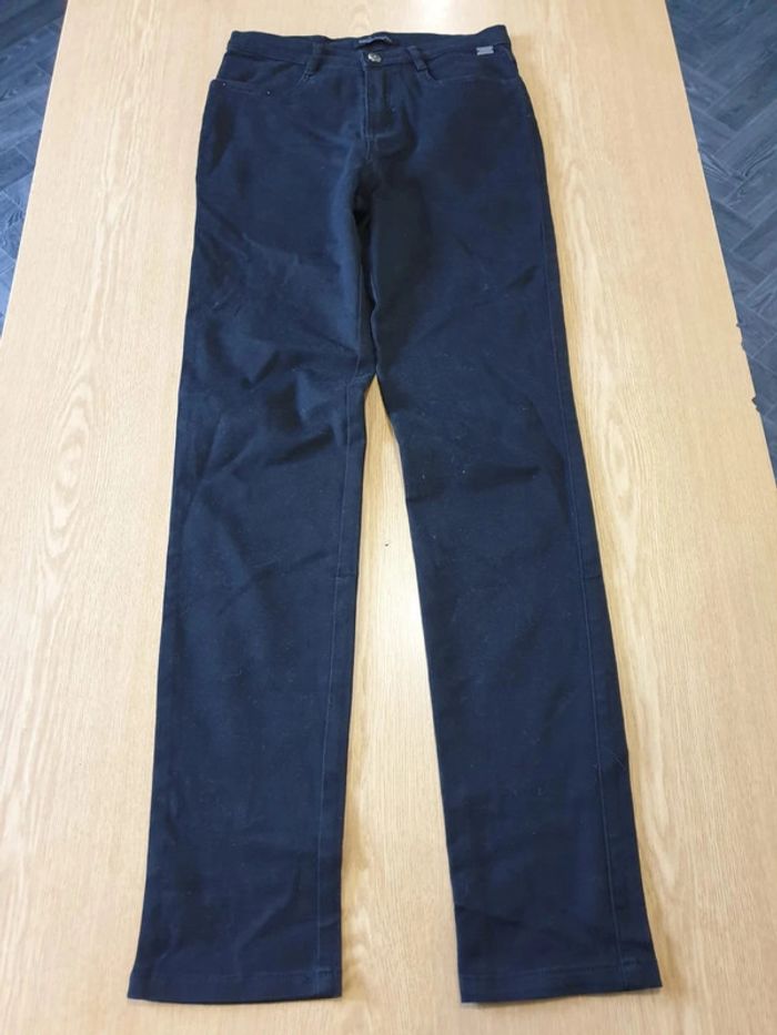 Pantalon en toile femme Carla Simoni T36 long 104cm noir