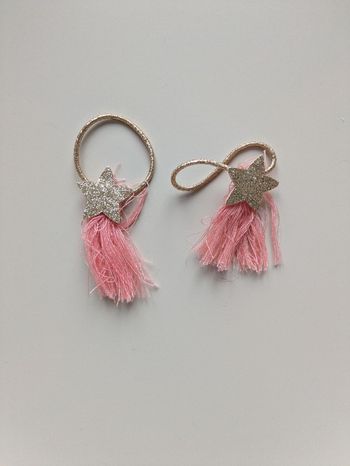 Lot de 2 élastiques cheveux étoiles dorées pailletées