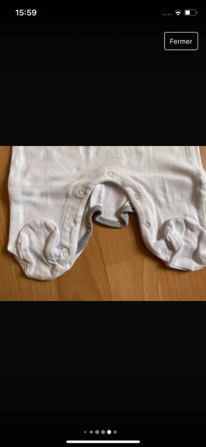 Lot de 4 pyjamas/grenouillères d’été T. naissance garçon TBE - photo numéro 19