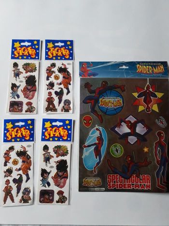 Stickers Dragon Ball Z et Spiderman