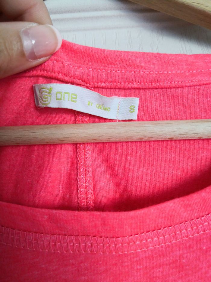Tee-shirt femme, coloris fuchsia, marque Gémo, taille S - photo numéro 3