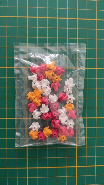 Lot fleurs pétales repliées blanche jaune rouge pièce détachée Playmobil #E27