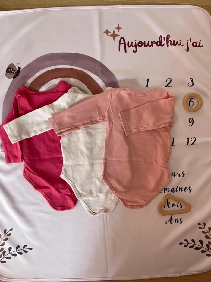 Ensemble body manches courtes - Bébé fille - 6 mois - Pat et Ripaton - photo numéro 2