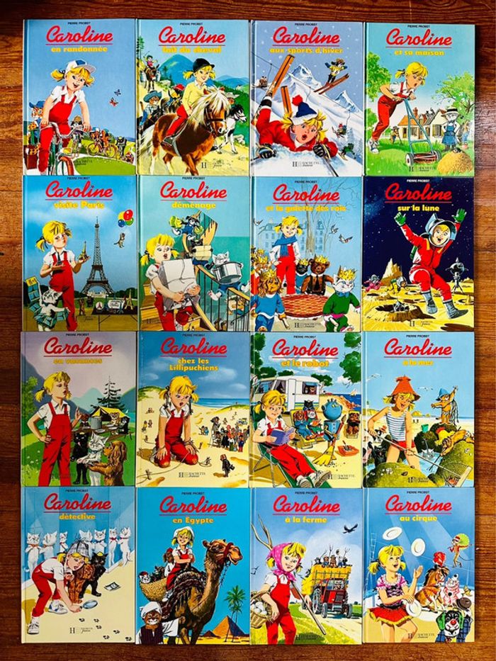 Lot de 16 livres Caroline très bon état Pierre Probst albums hachette anciens collection