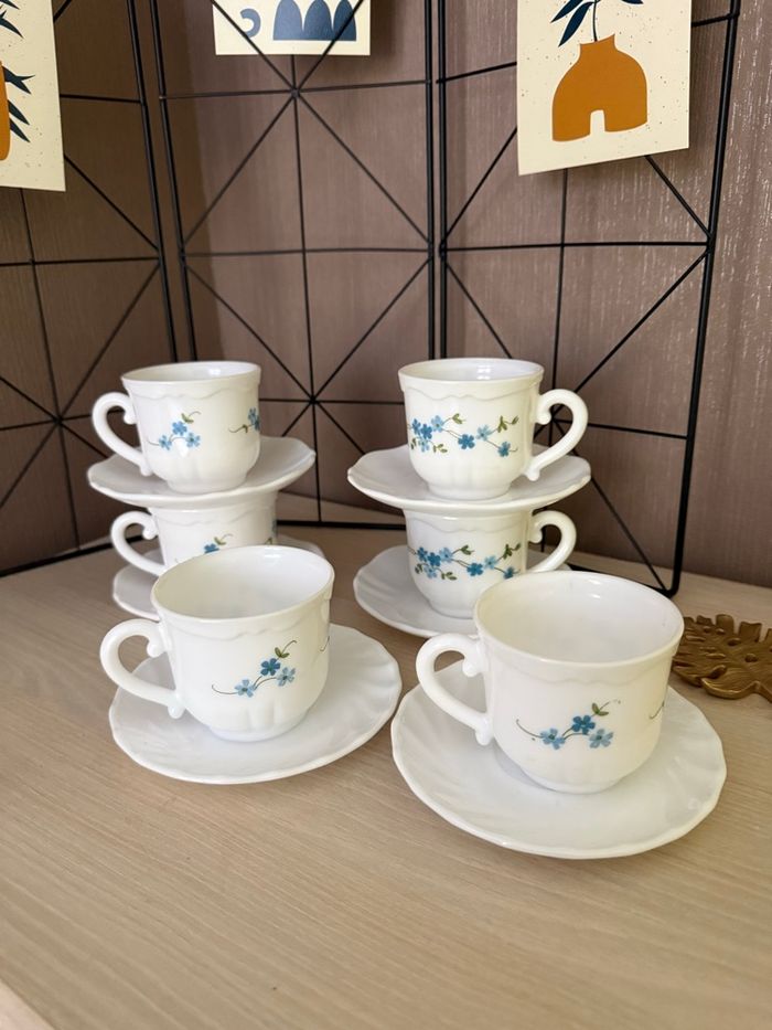 tasses Arcopal avec soucoupes Myiosotis - photo numéro 6