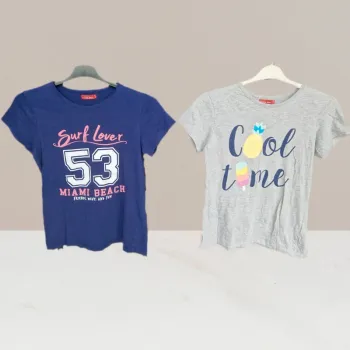 Lot de deux T-shirts bleu & gris - Tissaia - Taille 16 ans