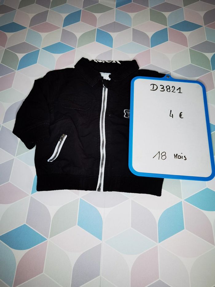 D3821 - veste zippée garçon 18 mois - photo numéro 3