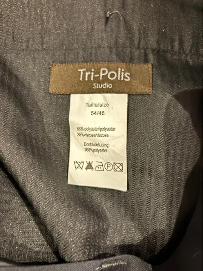 Beau costume homme noir de marque Tri Polis taille 44-46 neuf jamais porté - photo numéro 9