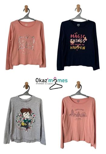 LOT de 4 T-shirts à manches longues - fille 10 ans