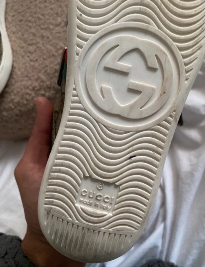 Baskets Gucci authentiques en toile et cuir - Taille 34” - photo numéro 8